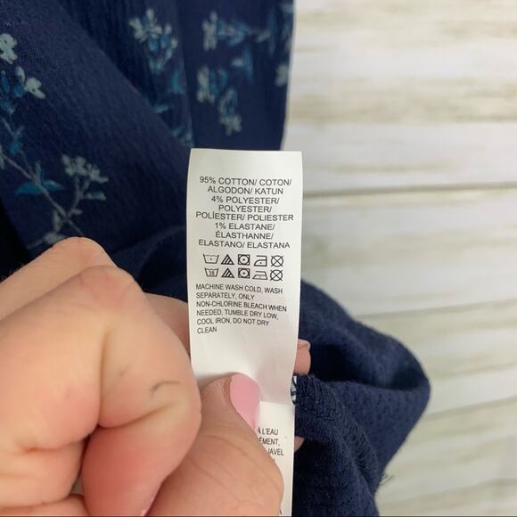 Lucky Brand Printed Knit Mini Dress Navy Blue - Picture 6 of 8